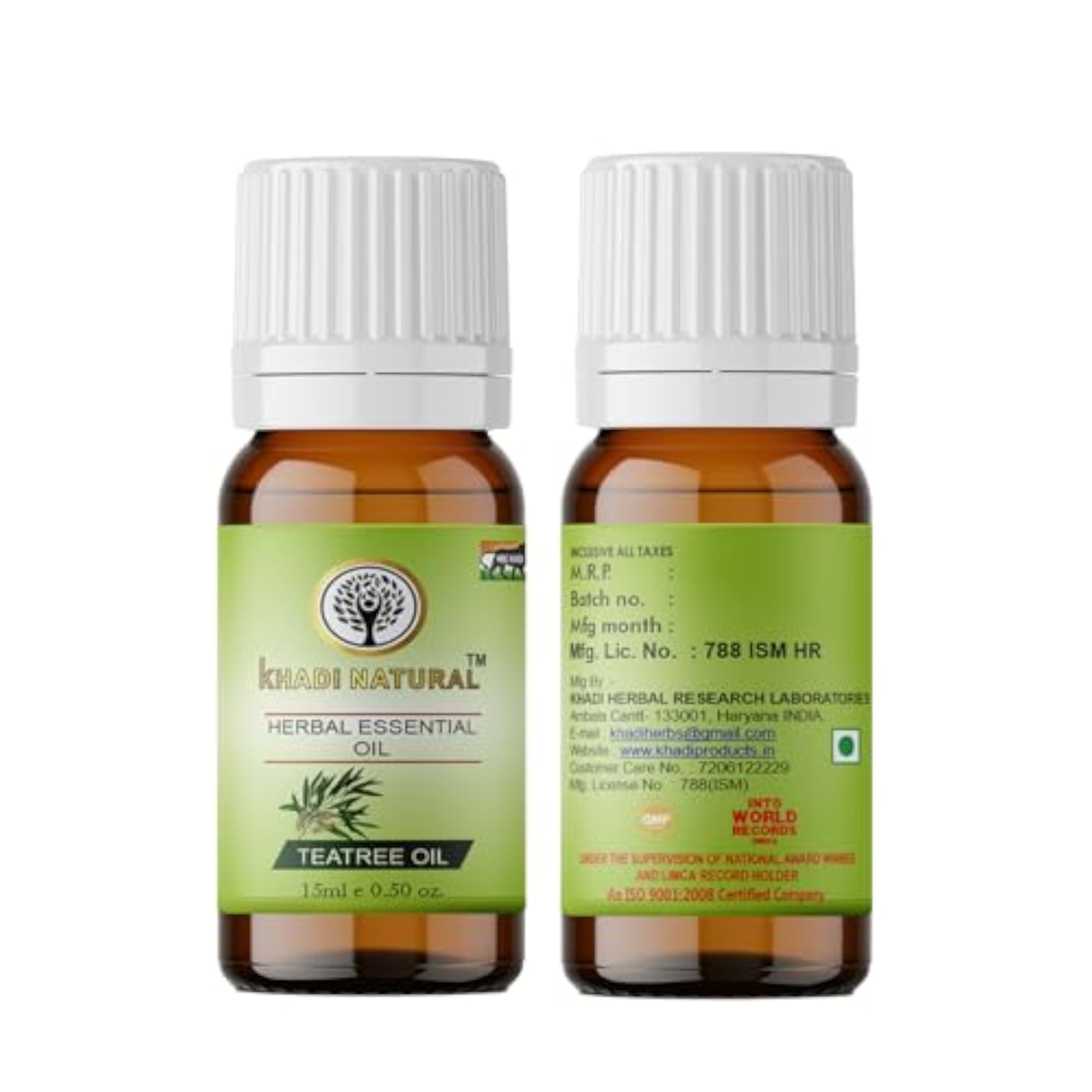Khadi Natural Tea Tree Essential Oil, 15ml, Pack of 2